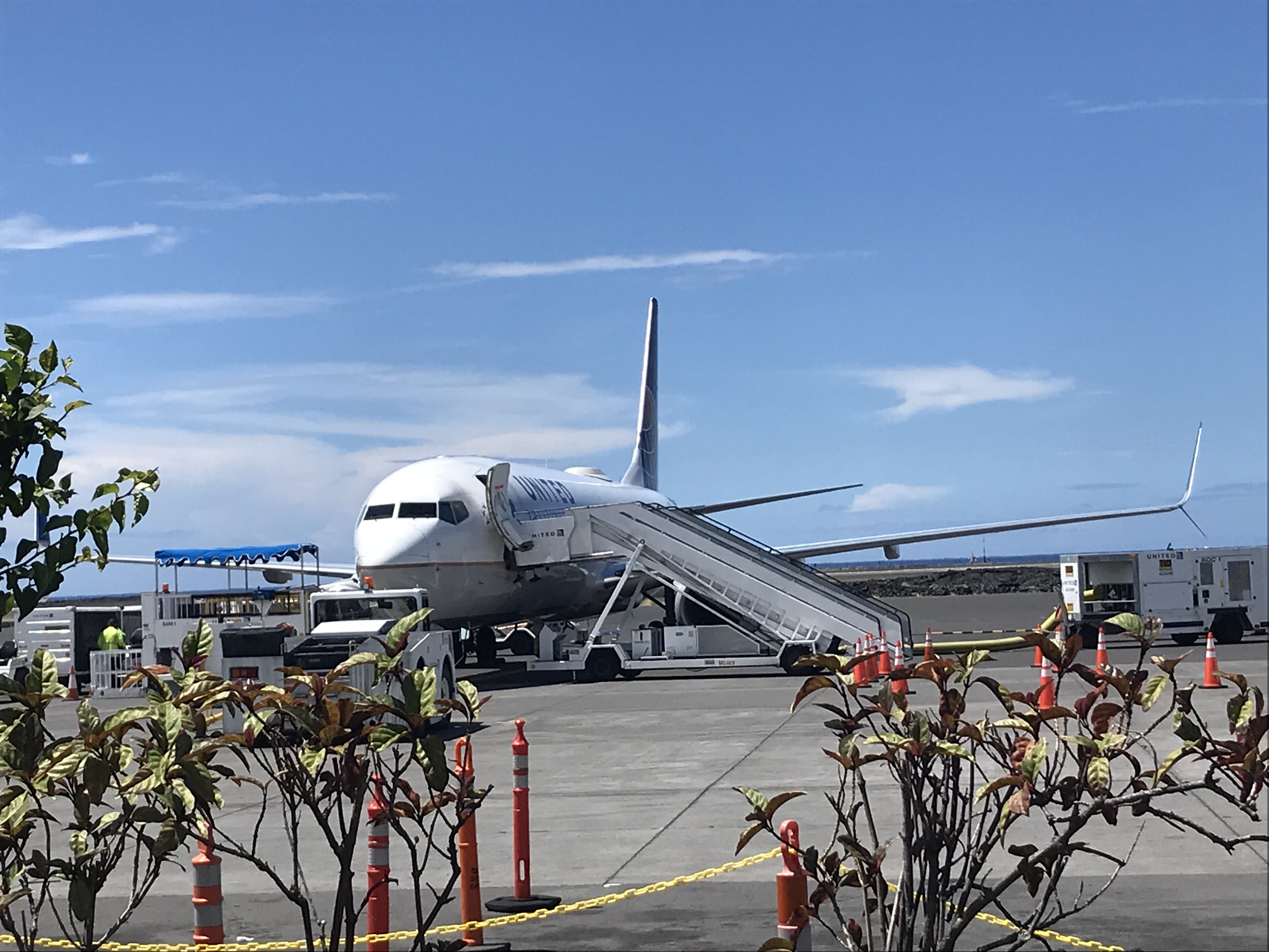 leaving Kona on the first of many flights.